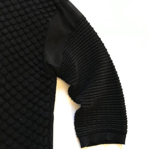 Trouve Textured Sweater Medium Black 3/4 Sleeve - Picture 7 of 13